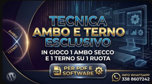 Tecnica Ambo e Terno Esclusivo software lotto ruota di Milano