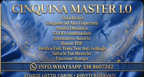 Cinquina Master 1.0 - schermata principale del software